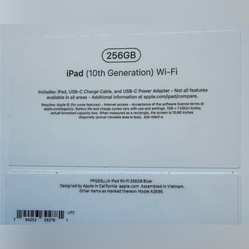 APPLE IPAD 10TH GENERATION 256 GB BLUE 10.9 (2022) - Picture 3 of 10